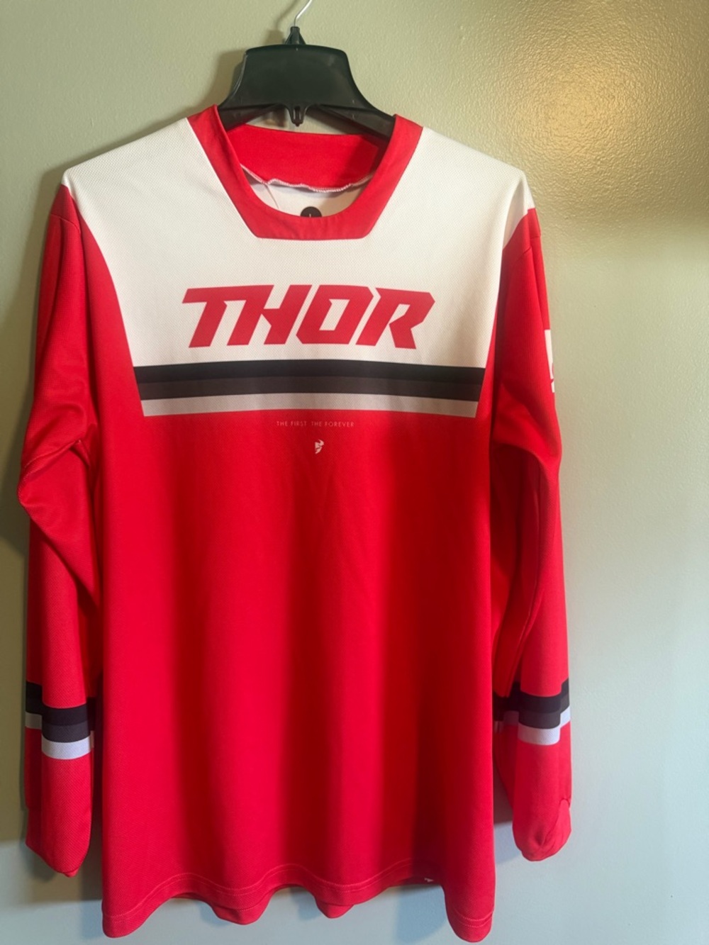 thor Red and White Racing Motocross Lightweight Jersey size large